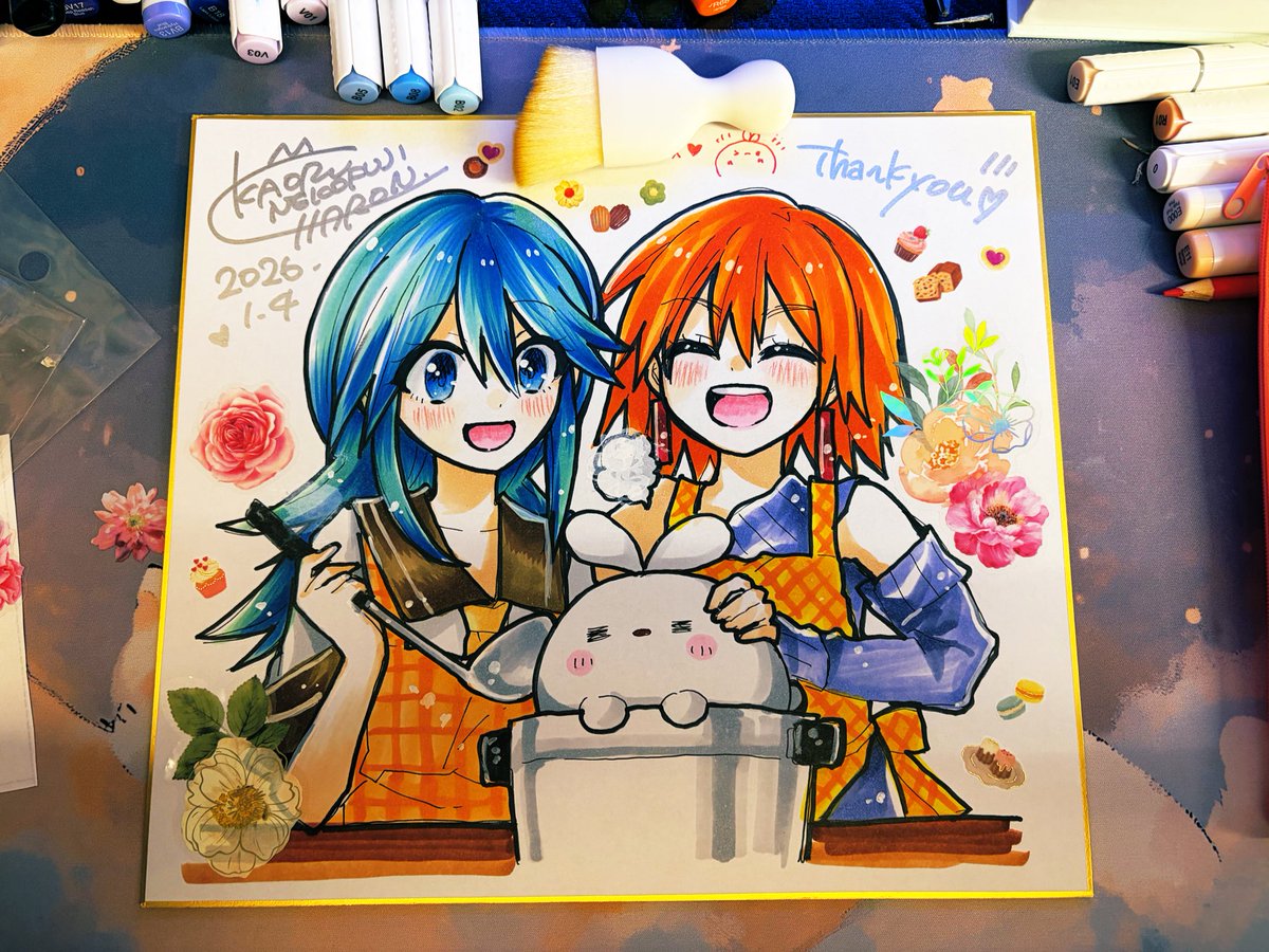 Post by ねこふじかおる／CHARON公式 on X: 色紙進捗です✨