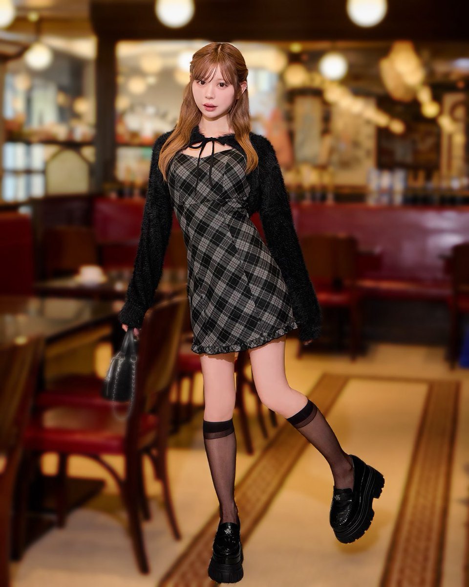 ミシェルマカロン ボレロsetチェックプリーツワンピ ボレロsetチェック