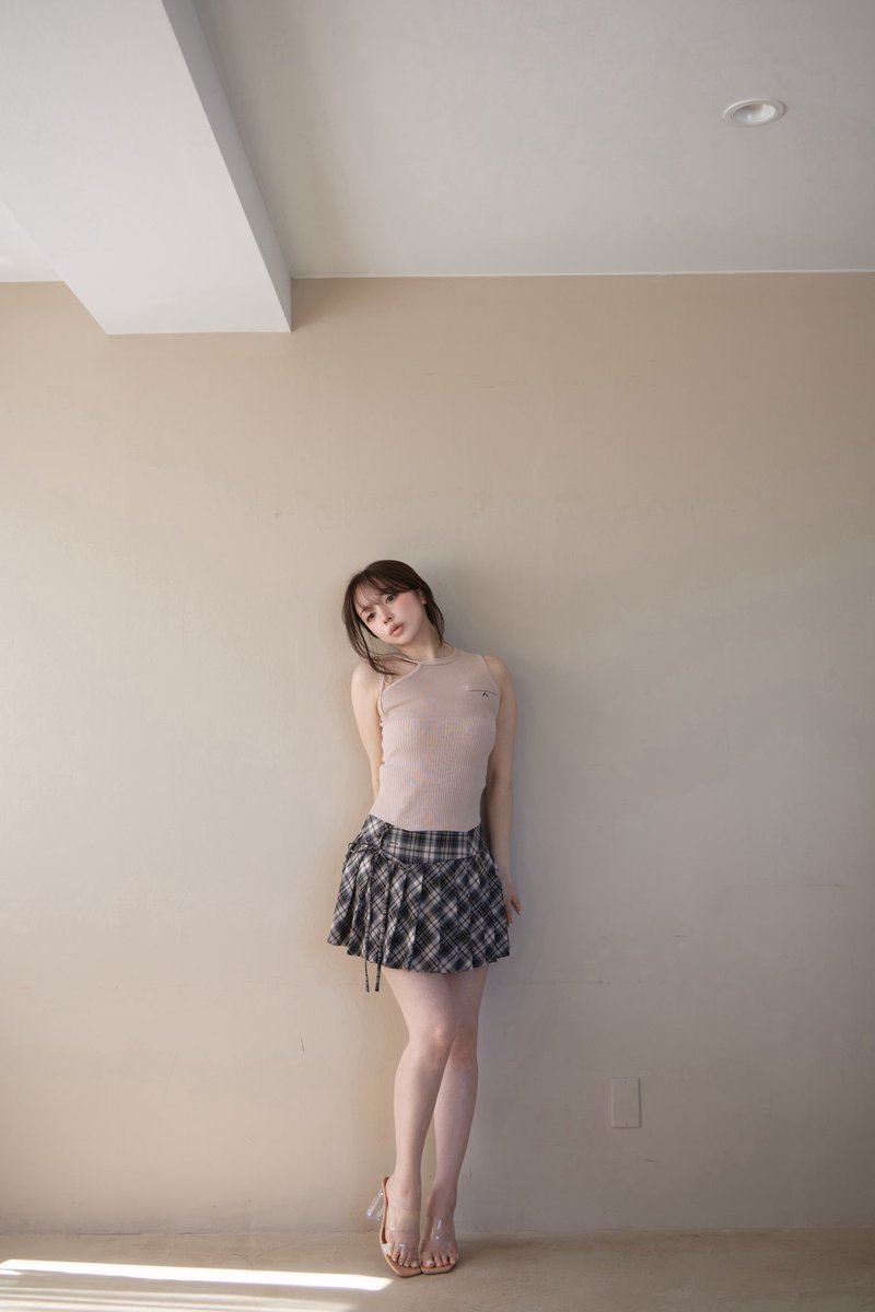 Jade highwaist mini skirt color beige/check size s/m ¥11000-tax in
