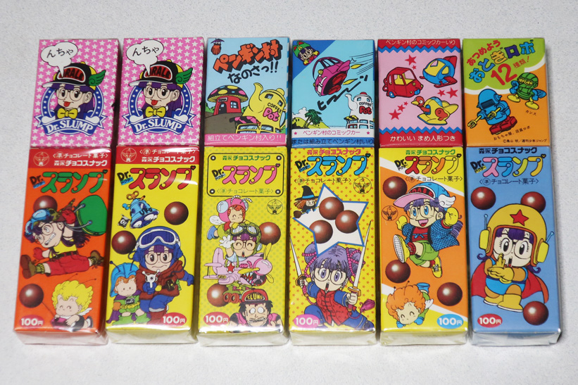 1980年代前半に発売された森永チョコスナック Dr.スランプの菓子
