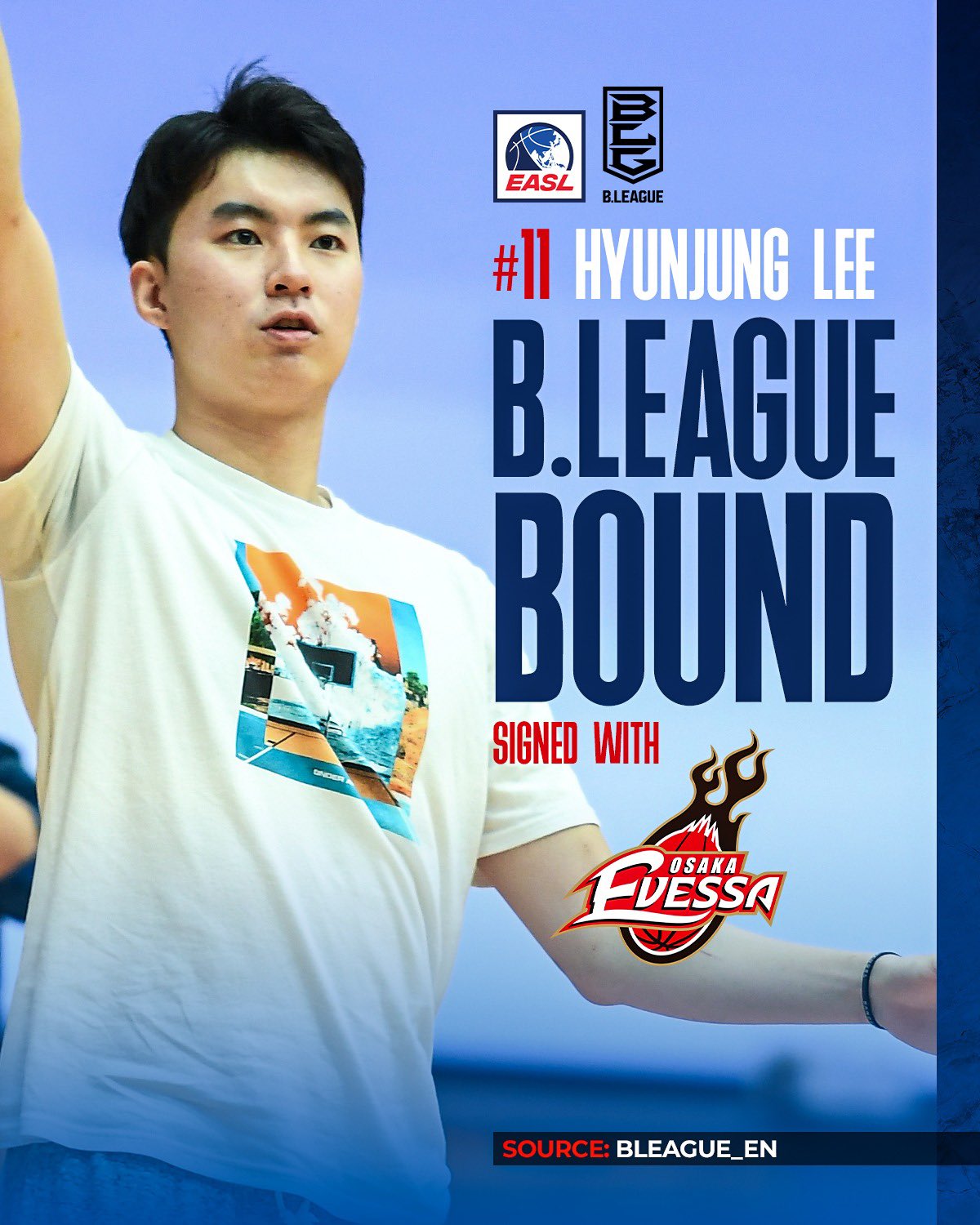 大阪エヴェッサ のイ・ヒョンジュン選手は本日Bリーグに登場 。 24 bリーグ