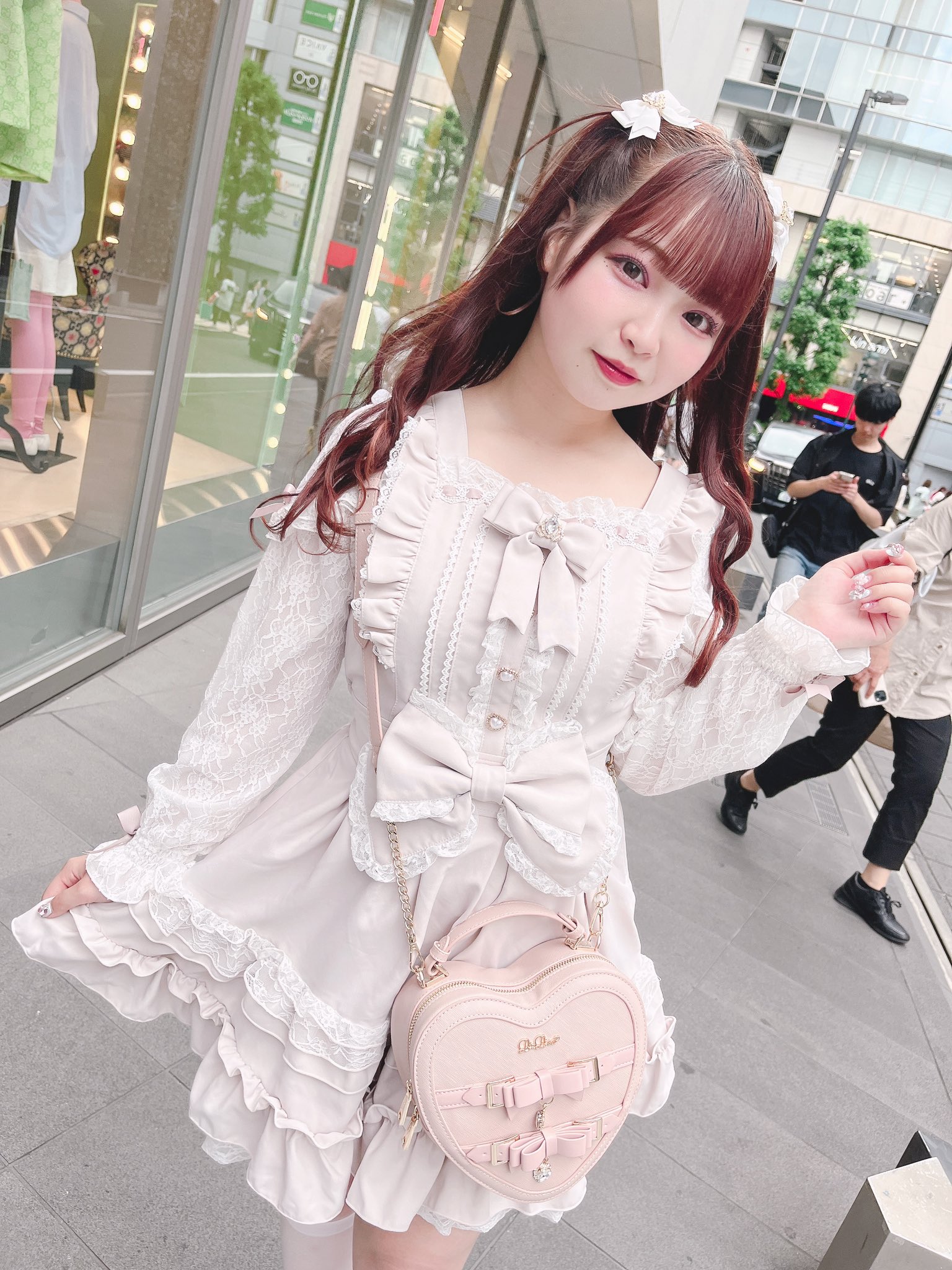 LIZLISA リズリサ ティアラリボンティアードワンピース ピンク LIZLISA