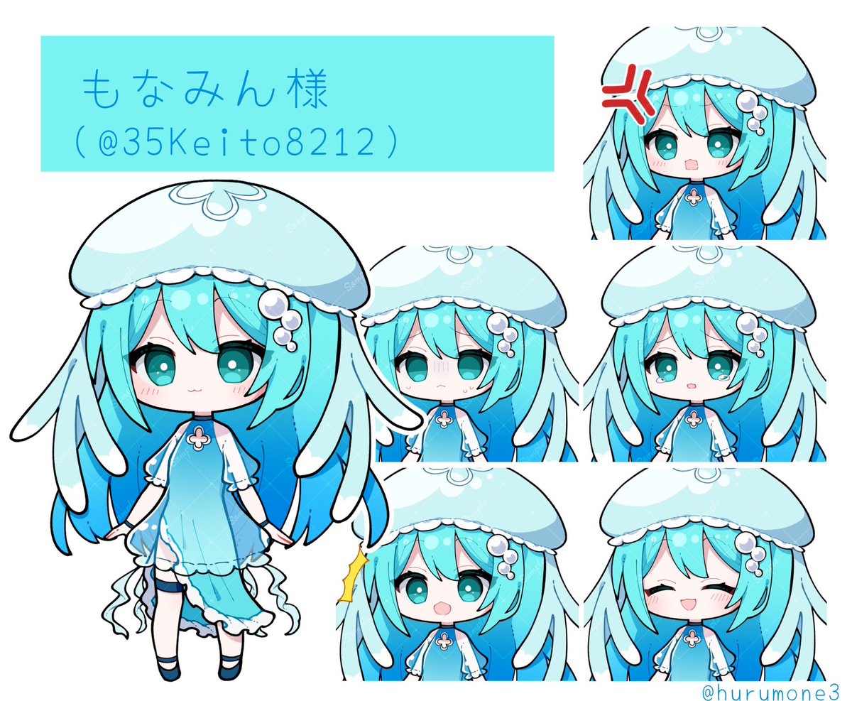 もなみん様(@ 35Keito8212 )のキャラデザ、立ち絵を描かせていただき