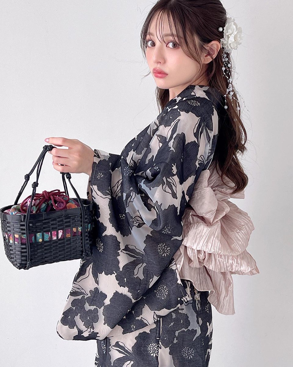 GRL 浴衣セット3999円～好評発売中🦋】 3点セット2Wayオーガンジー花柄