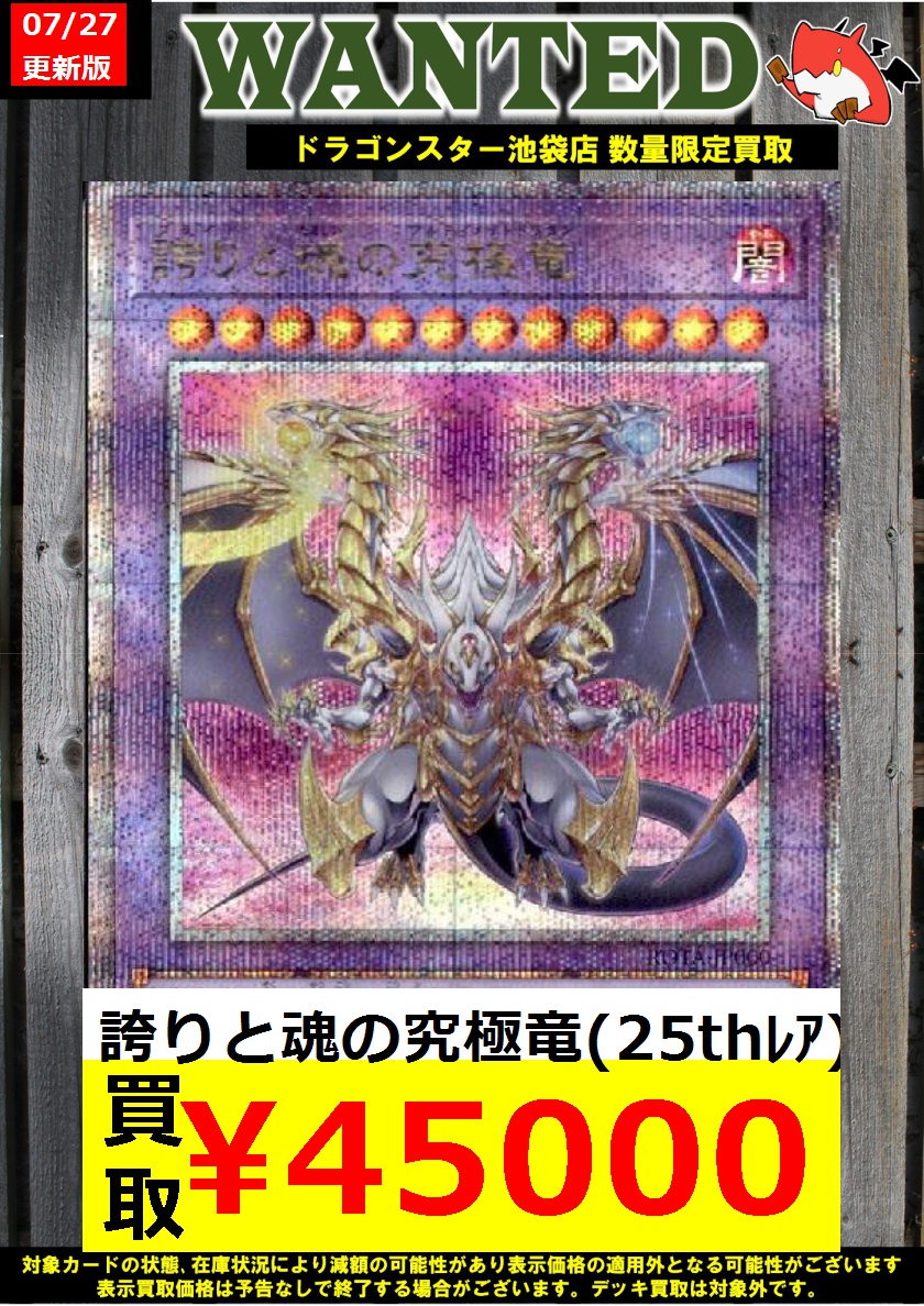 PSA10 誇りと魂の龍 25th クオシク 誇りと魂の龍 25th PSA10 日版 INFO