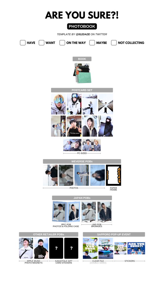 BTS JIMIN JK TRAVEL SHOW AYS BENEFITS WISHLIST TEMPLATES