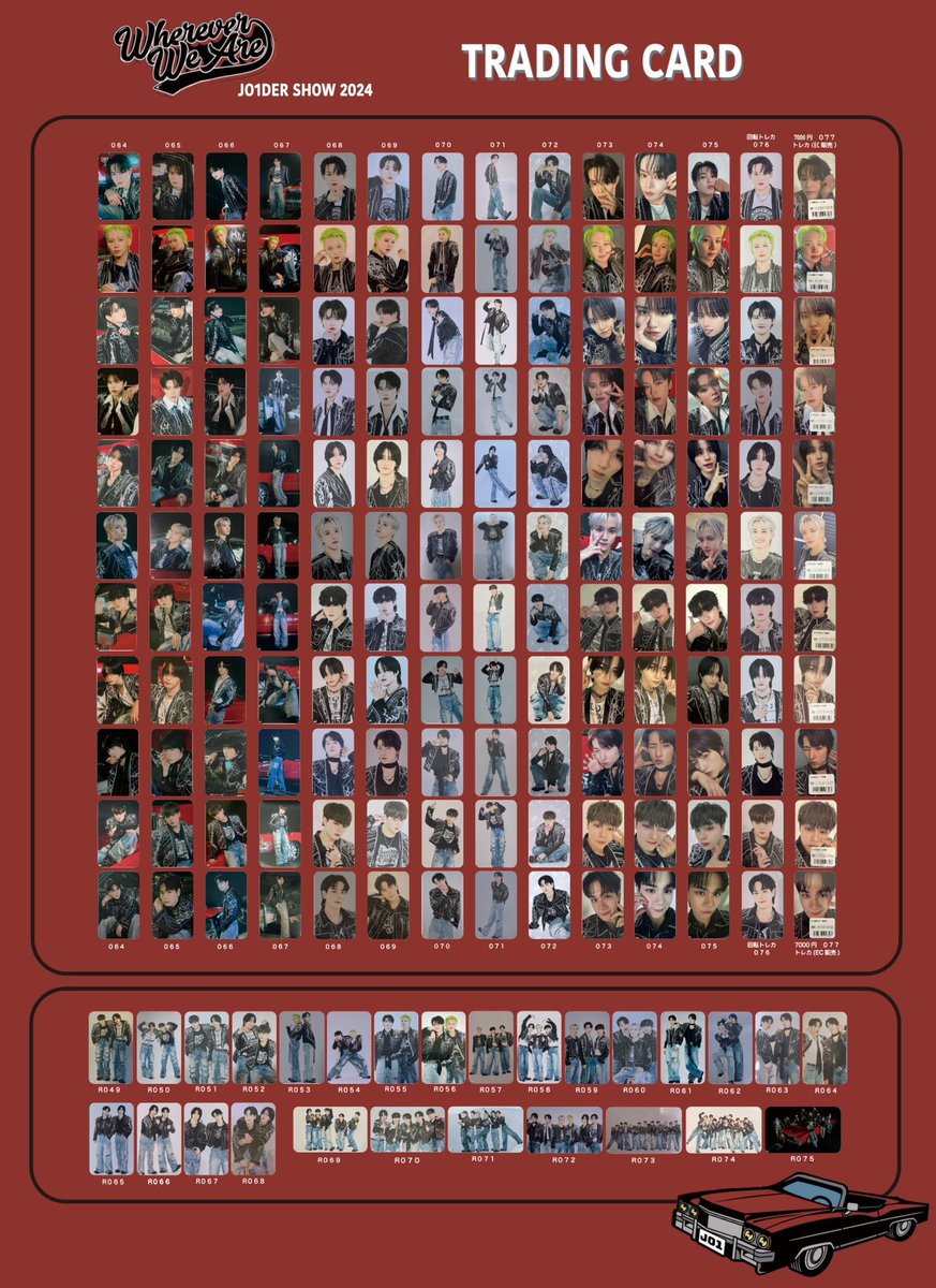 JO1DER SHOW 2024 'WHEREVER WE ARE' トレカの一覧表を作成しました
