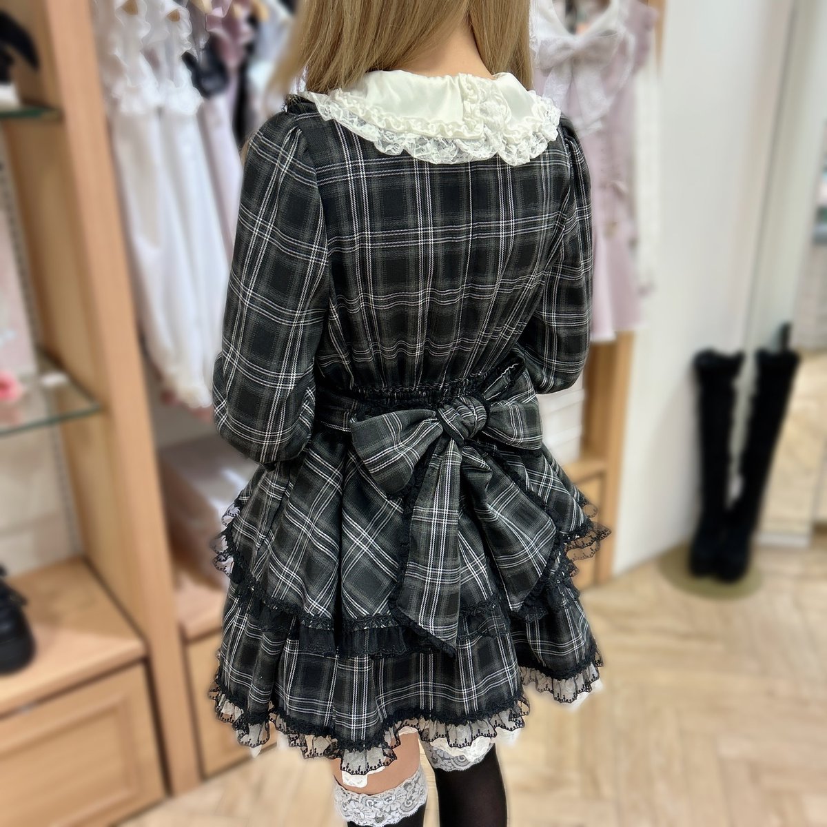 LIZLISA スピンドルヨークティアードワンピース スピンドルヨーク