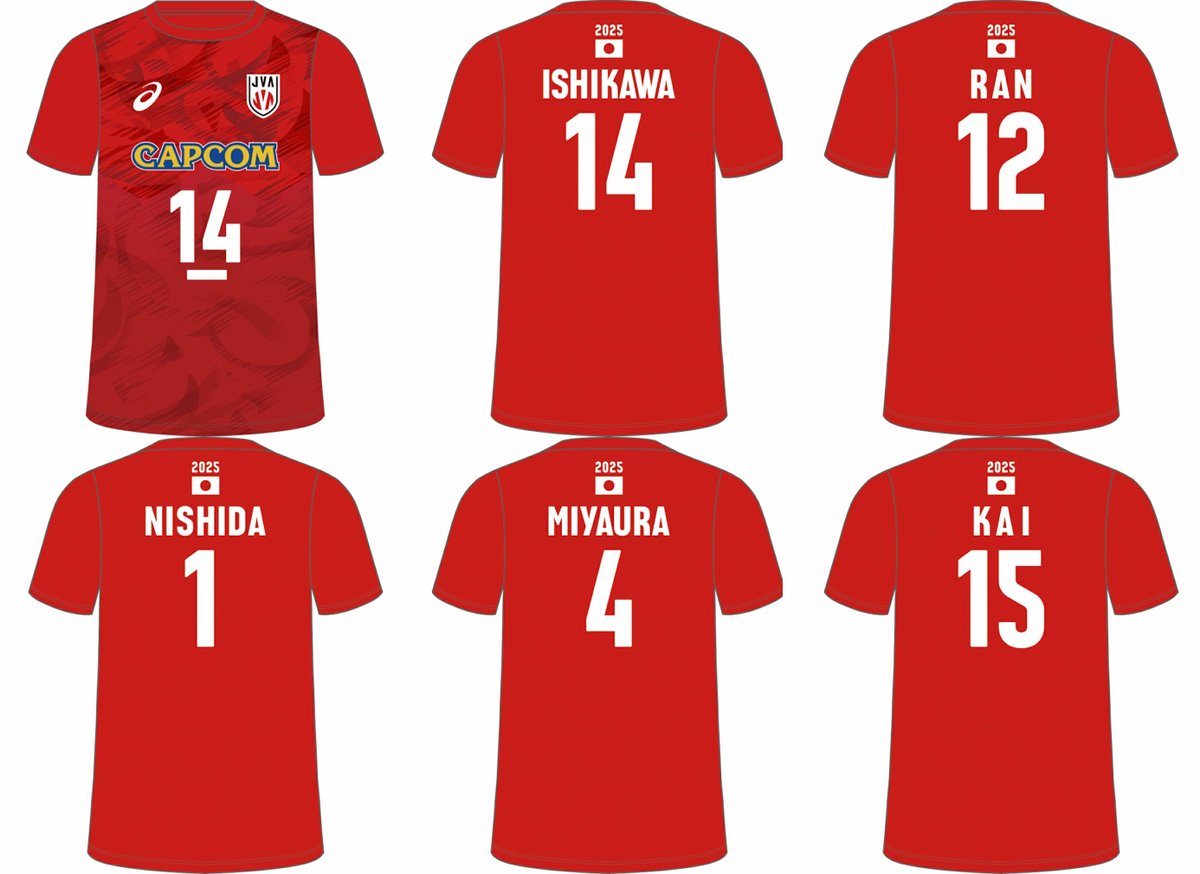 2025年 バレーボール男子日本代表 応援Tシャツ ユニフォーム 石川祐希
