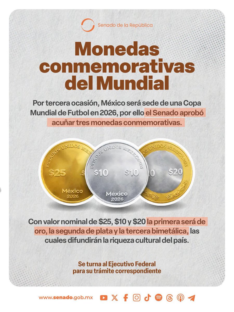 メキシコでワールドカップ記念に発行される予定の硬貨のデザインが発表