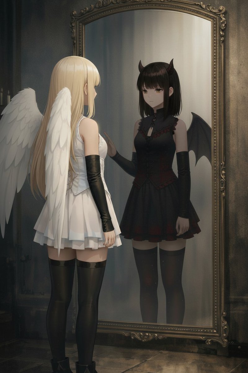神さまのわがまま #わがままの天使と悪魔 鏡