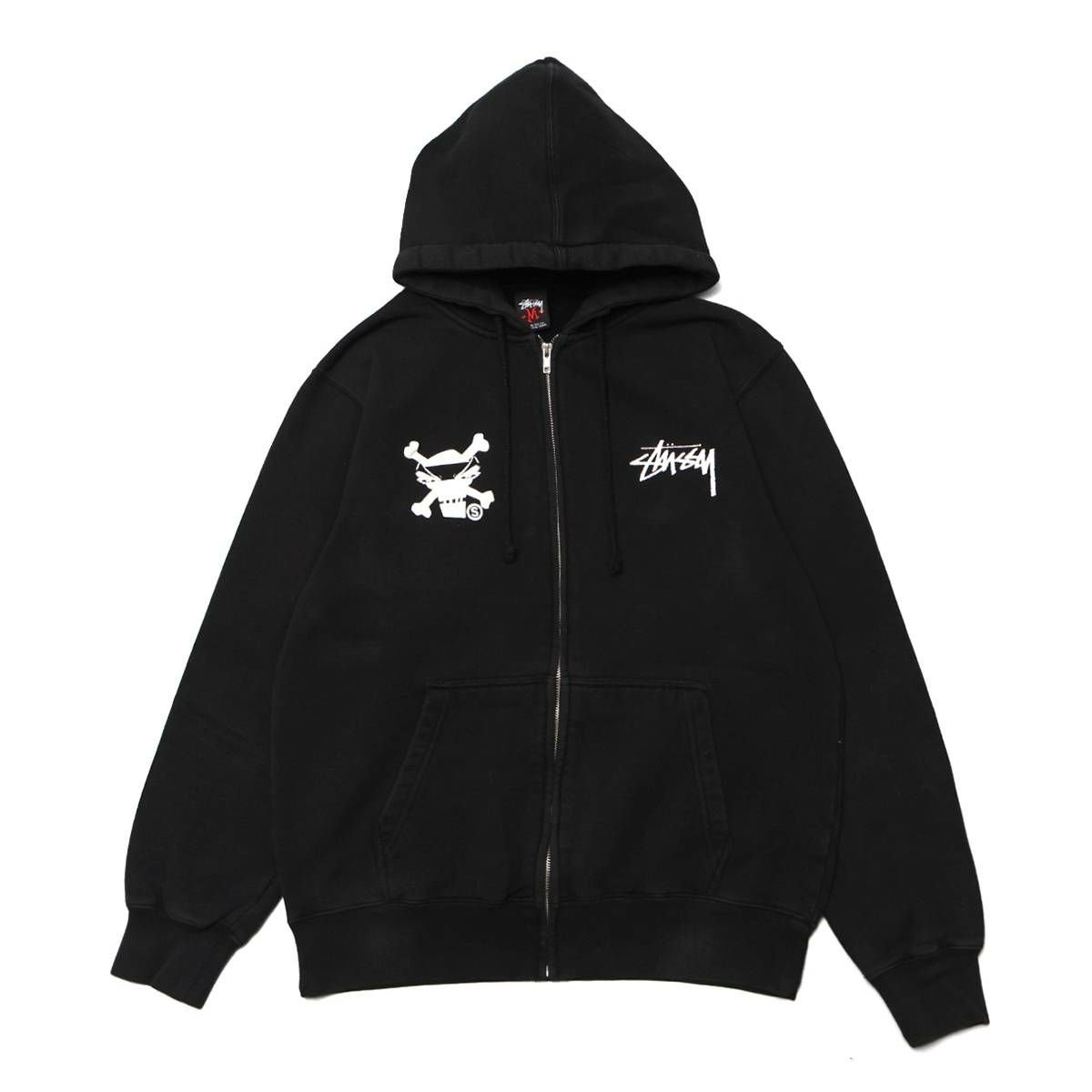 Stussy Black&Red-Tag kostas Seremetis Cross Bones Skull ZIP-HOODIE