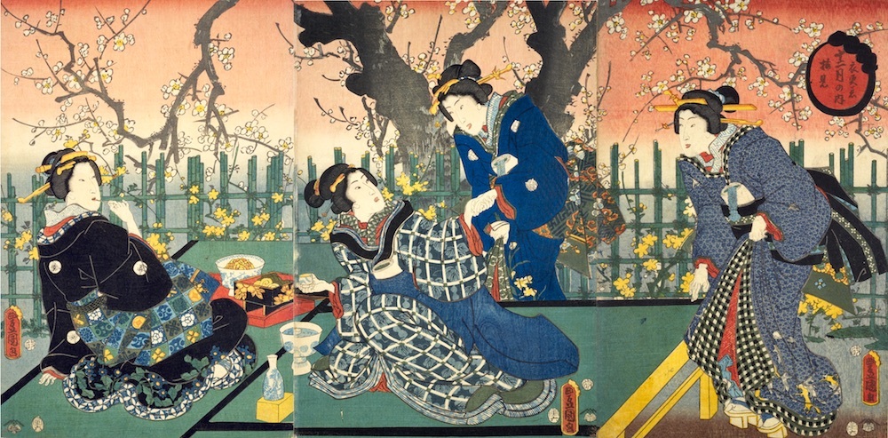 三代歌川豊国 の「梅見」 : 一語一絵