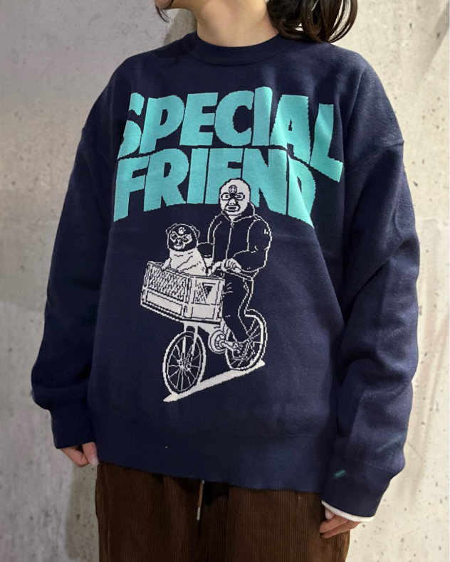 gym master】ジャガードニット SPECIAL FRIEND クルーネック