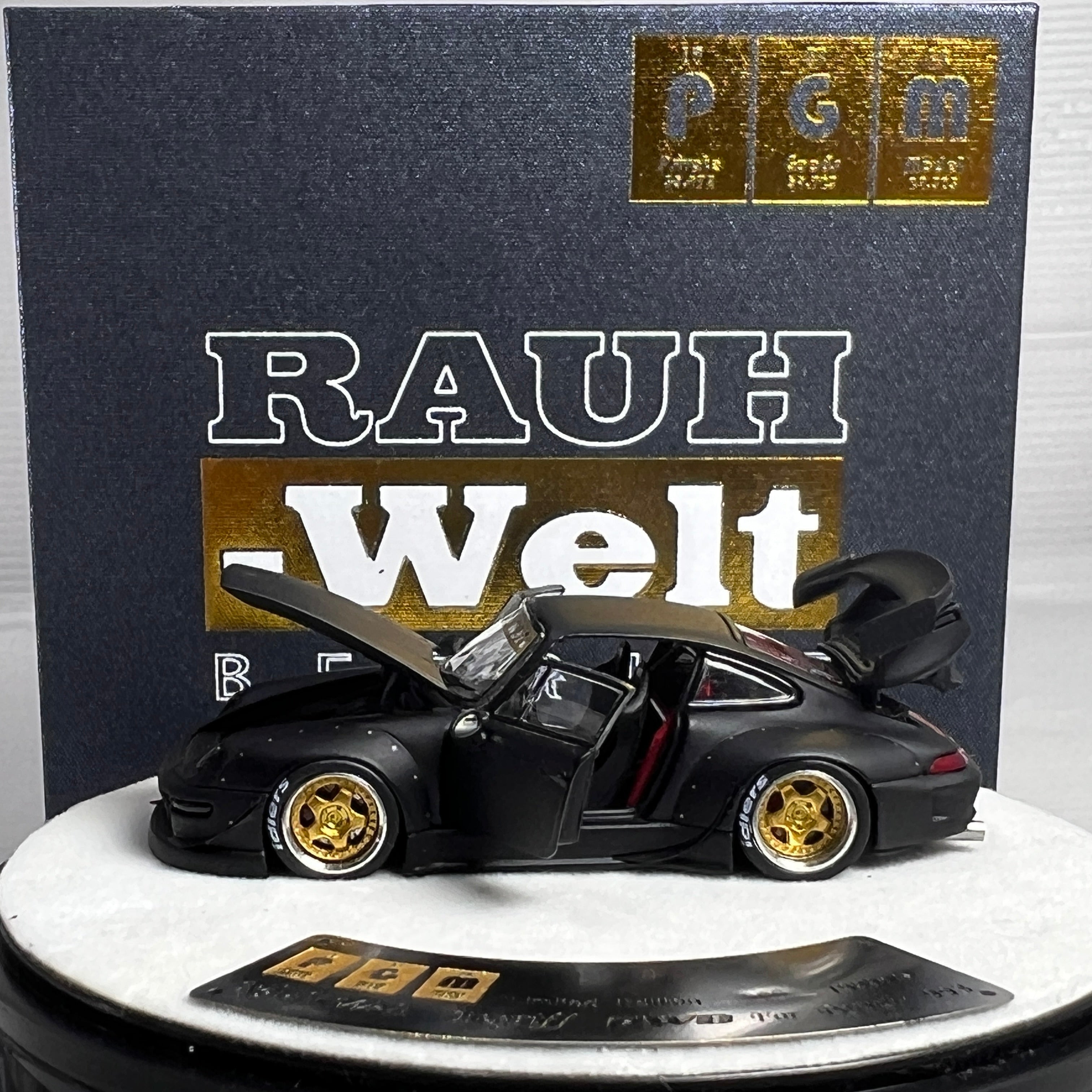 1/64 Scale PGM RWB 993 Matt Black Round Box Luxury Version | Peako