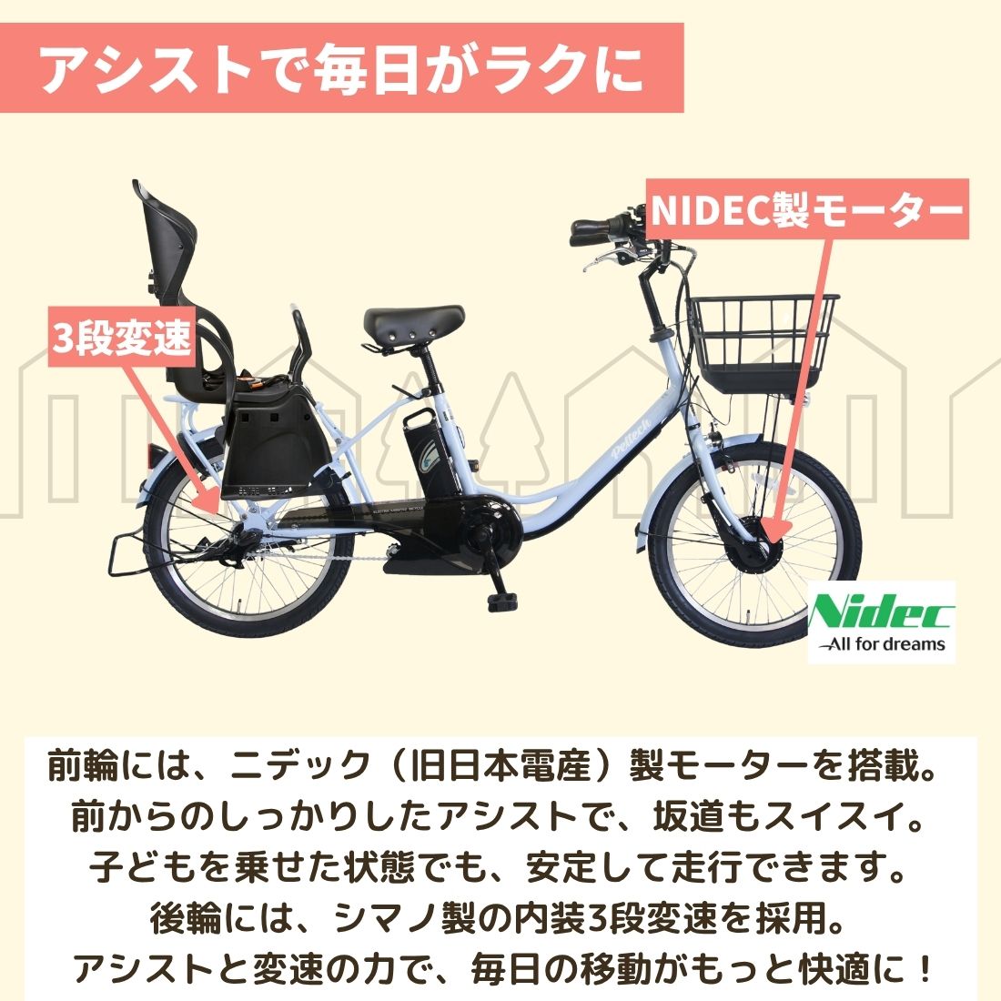 100％完成車納品】 後チャイルドシート標準装備 20インチ 内装3段変速