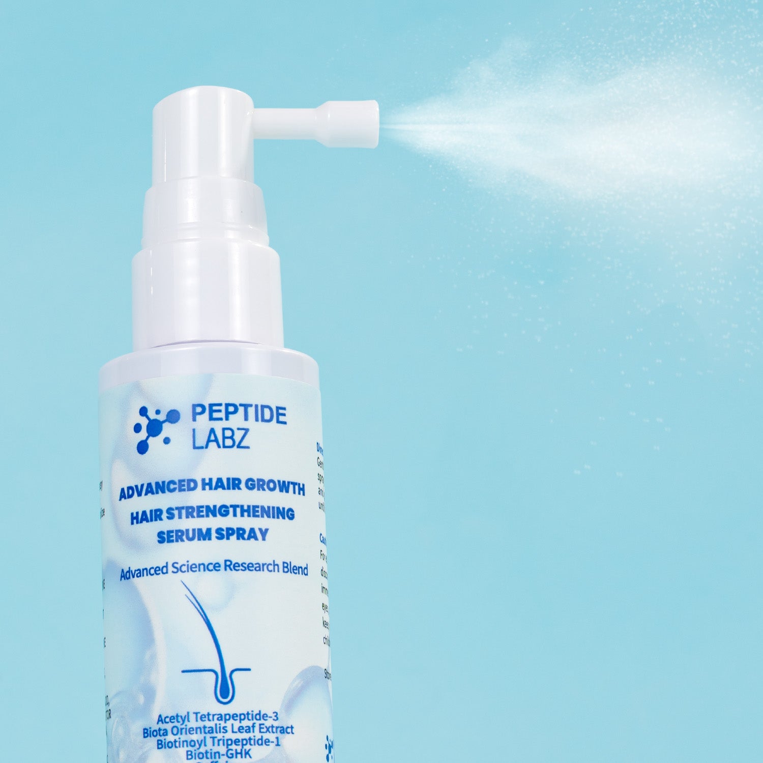 Hair Growth Serum Spray with Peptides, Acetyl Tetrapeptide-3