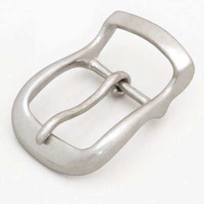 バックル OS B-02 40mm 艶消しニッケルシルバーメッキ | ヌメ革と真鍮