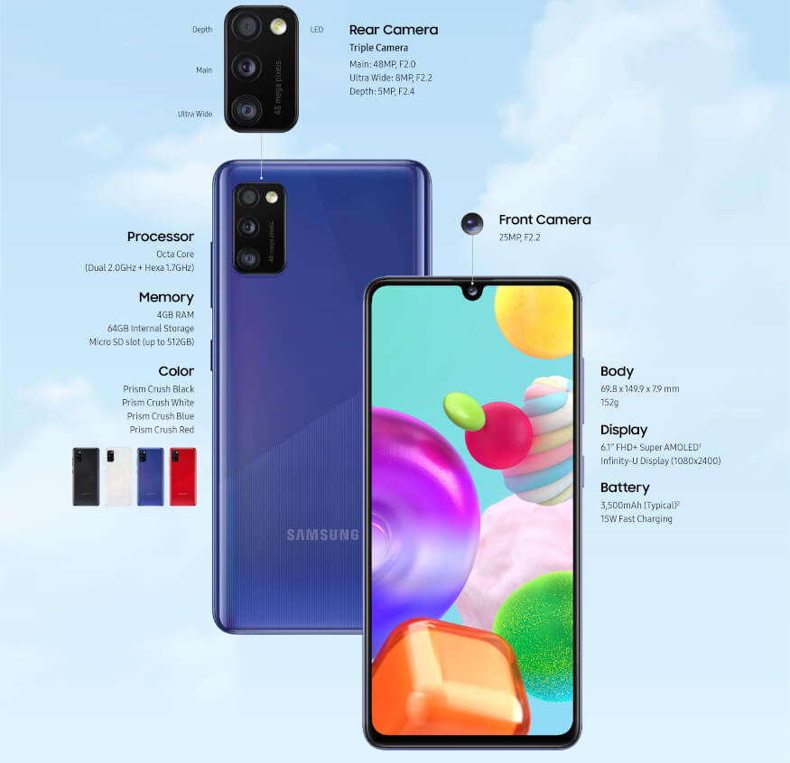 シムフリー galaxy A41 4GB 有機EL FHD＋ おサイフ OS12 グローバル版