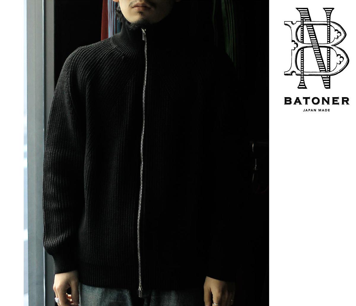 バトナー BATONER コットン シグネチャー ドライバーズ ニット