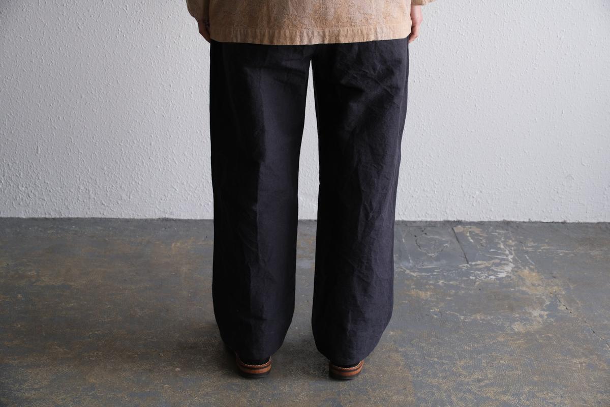 MITTAN / 麻綿高密度ロングパンツ 墨黒 PT-104 / unisex – PINT_MN