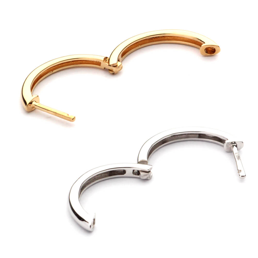 K18フープピアス(外径14.5mm)。つけっぱなし・デイリーユースに