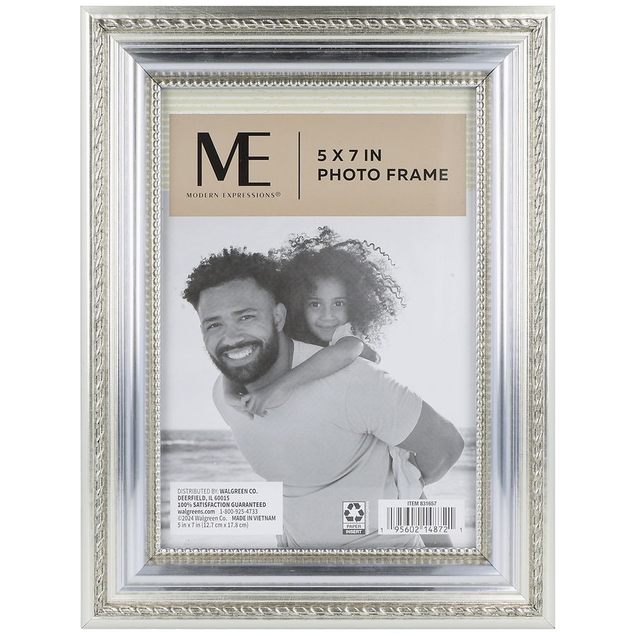 Modern Expressions Photo Frame 5x7 Inches Silver | Walgreens