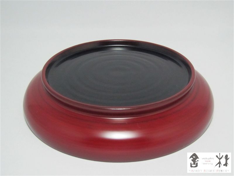 赤木明登作 奥羽椿皿 5寸 赤 156×35mm