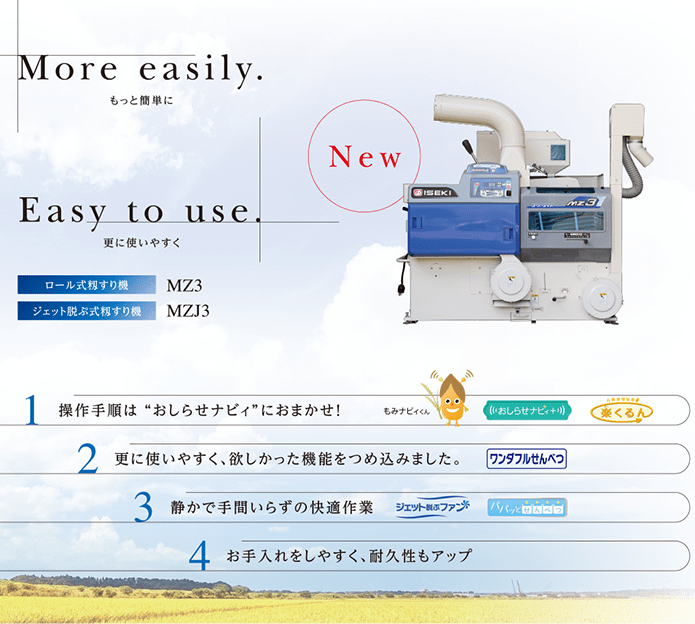 揺動式（ジェット脱ぷ方式・ロール方式）MZJ3・MZ3［3インチ］ | 調製