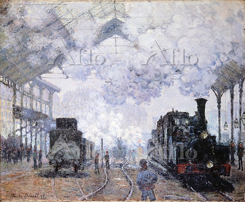 クロード・モネ「サン＝ラザール駅：列車の到着」 [129059866]のアート