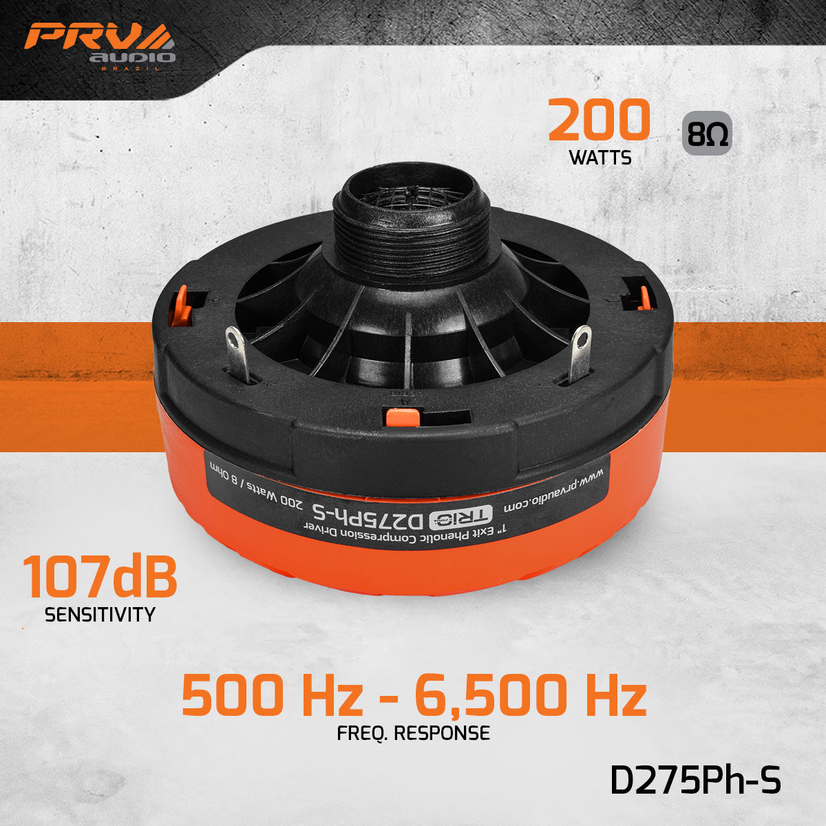 D275Ph-S - Phenolic TRIO Compression Driver - 200 Watts - PRV Audio