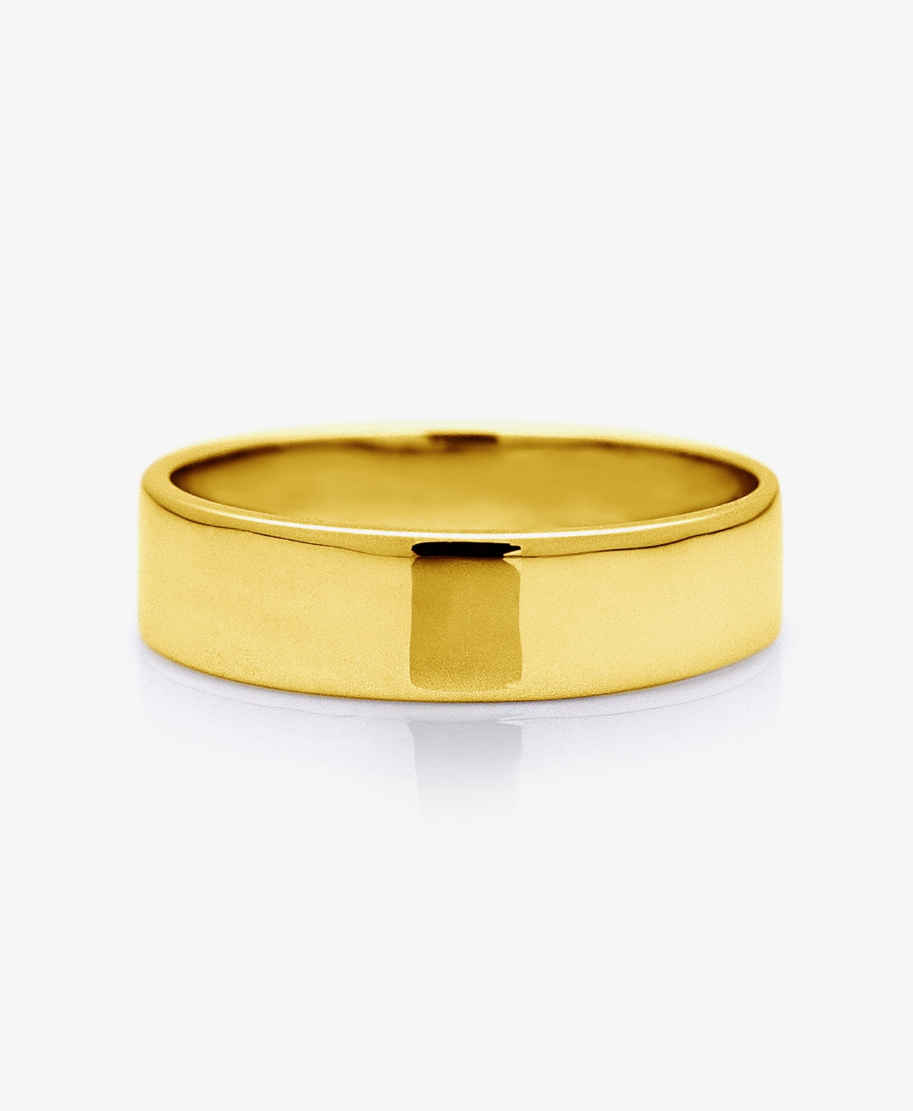 K18 イエローゴールド リング 5.0mm 幅広 平打ち フラット バンド