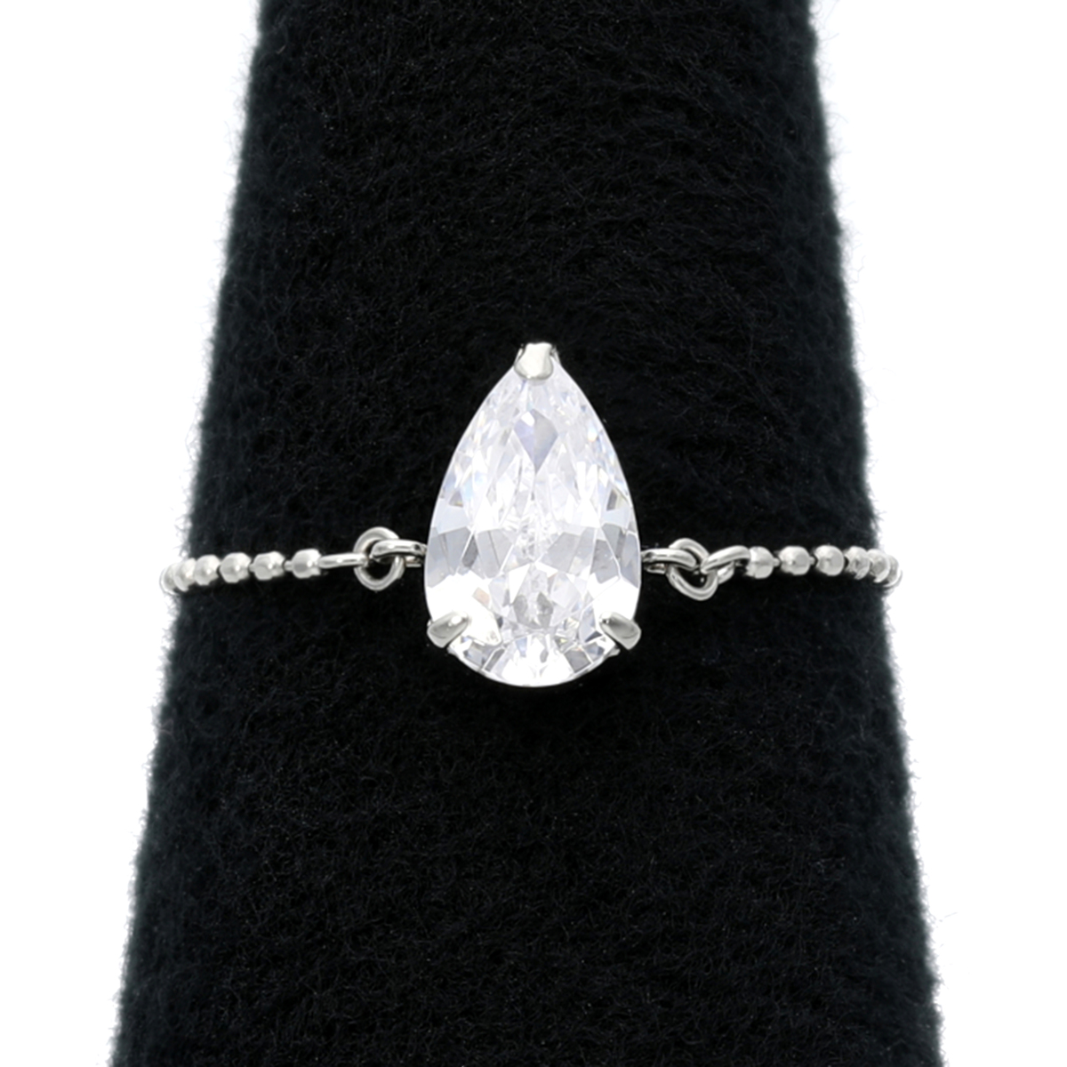 DIAMONIQUE PT950 ペアシェイプチェーンリング1.0ct ダイヤモニーク