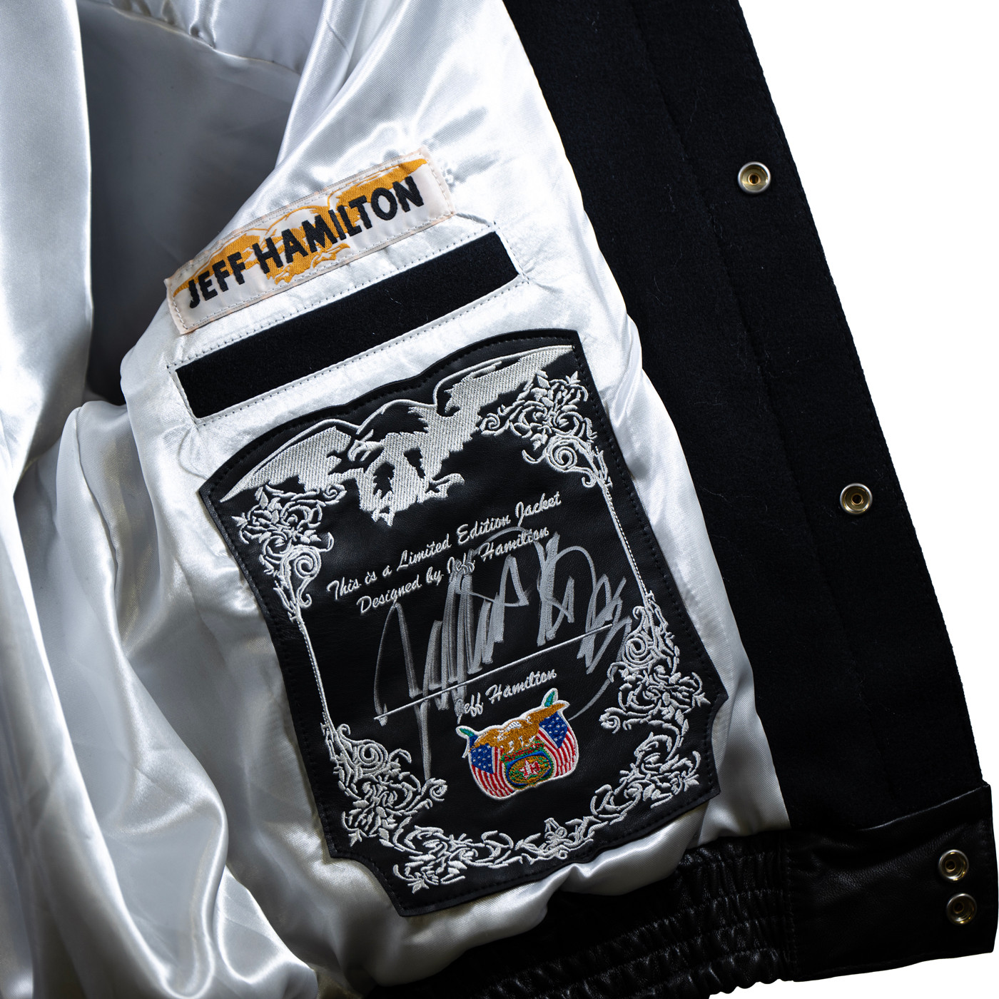 JEFF HAMILTON RAIDERS ALL OVER SHIELD LOGO JACKET