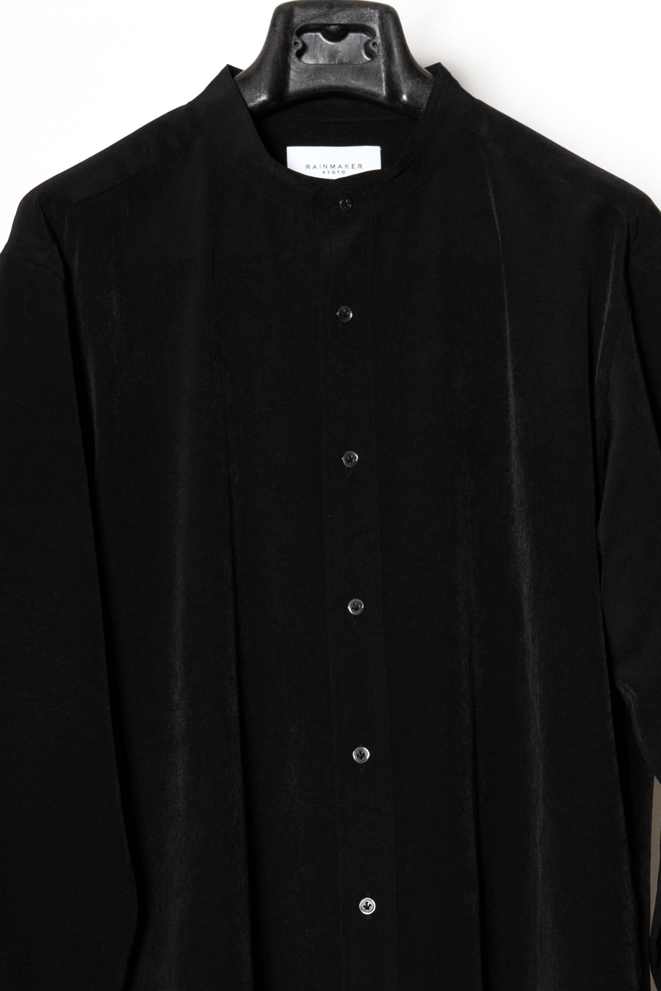 BAND COLLAR SHIRT / BLACK – RAINMAKER KYOTO
