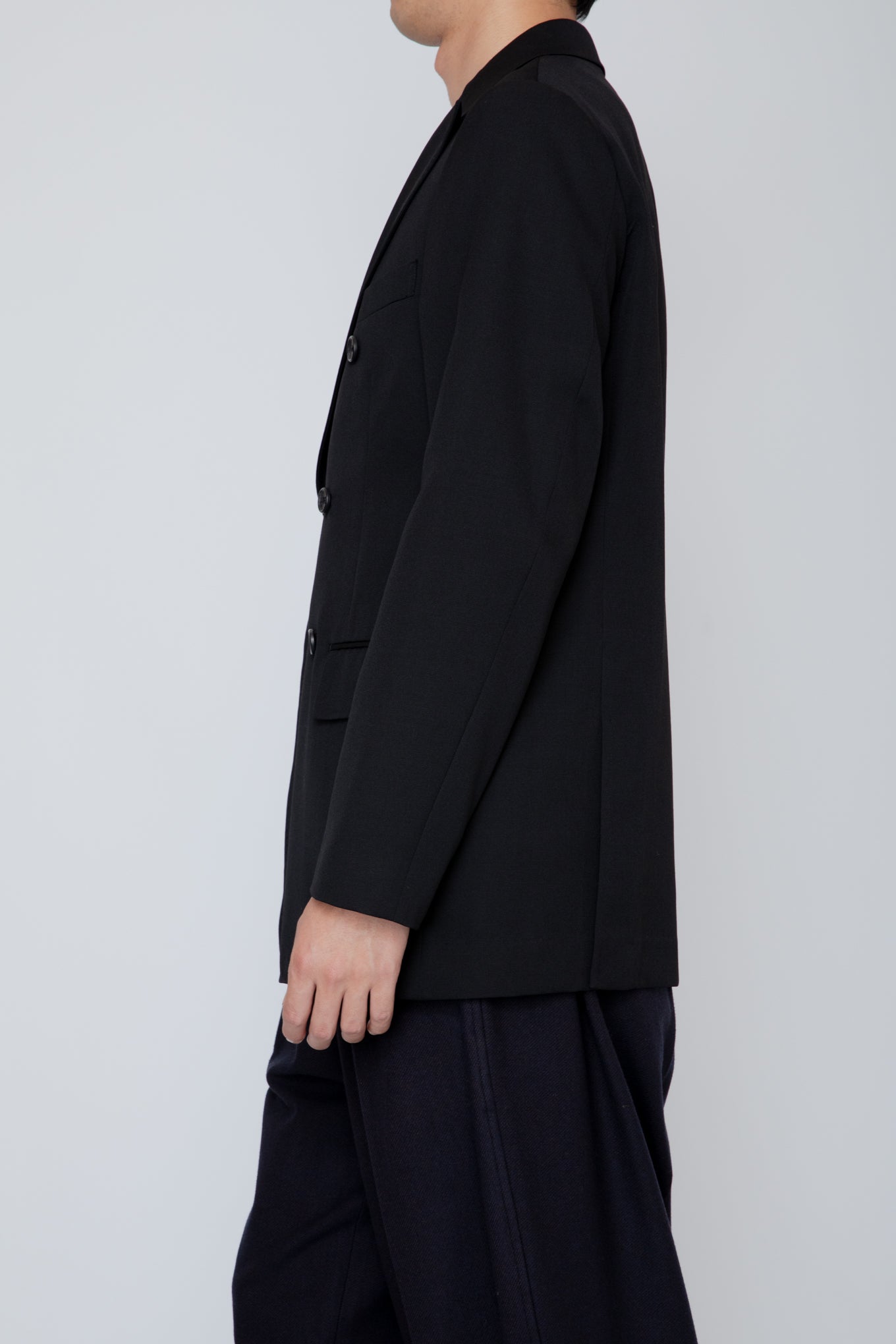 DOUBLE BREASTED JACKET/BLACK – RAINMAKER KYOTO