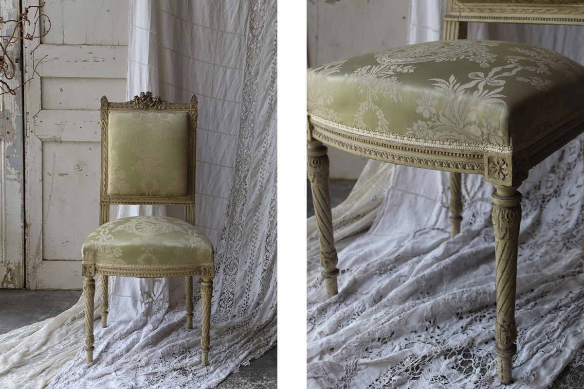 フランスアンティーク ルイ16世様式 1890年代 サロンチェア 椅子