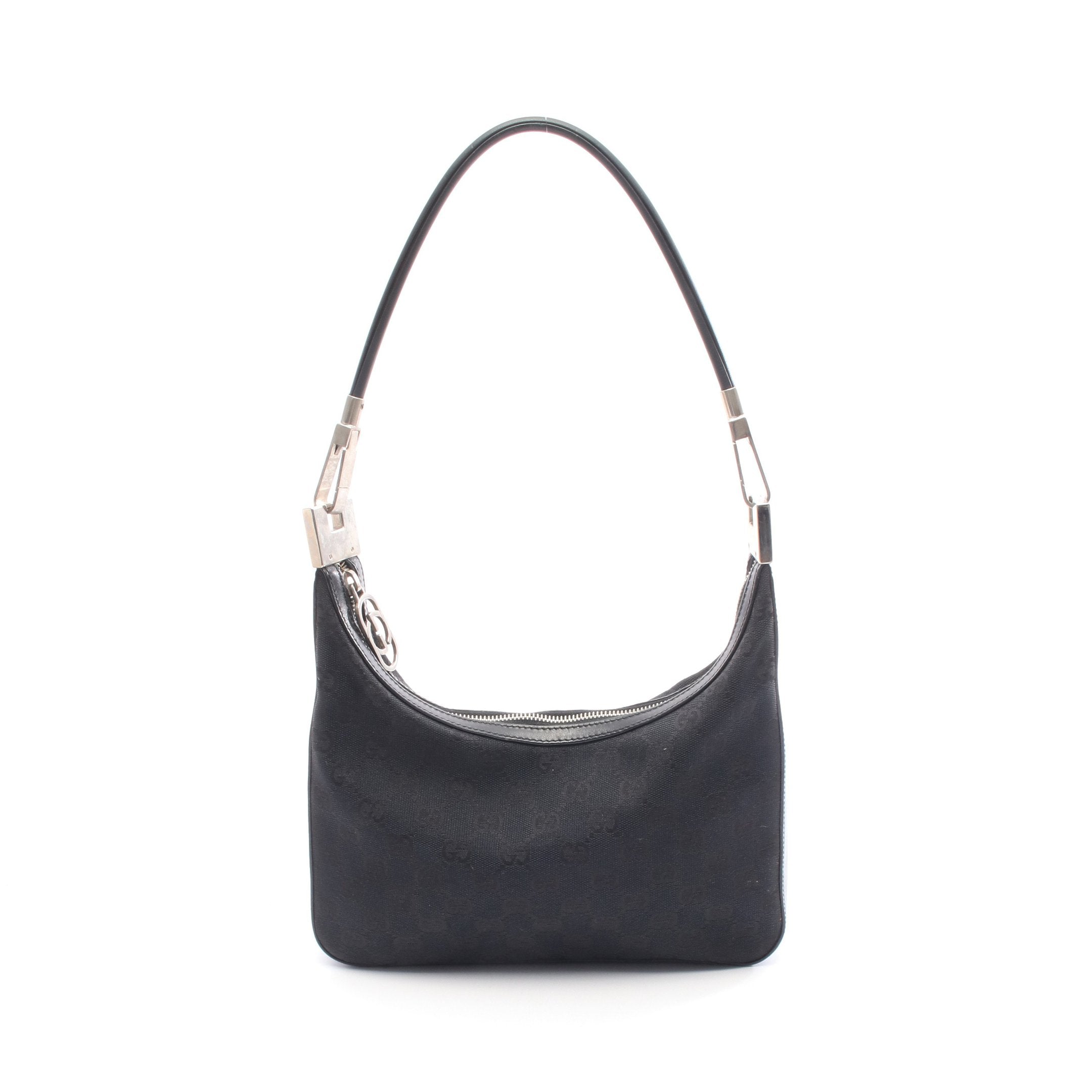 ワンショルダーバッグ キャンバス レザー ブラック グッチ – RECLO