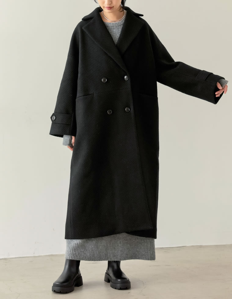 オーバーサイズダブルブレストカラーコート - ジャケット/アウター通販