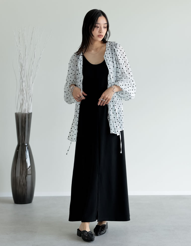 前後2WAYリブカットソーノースリーブワンピース - ワンピース通販