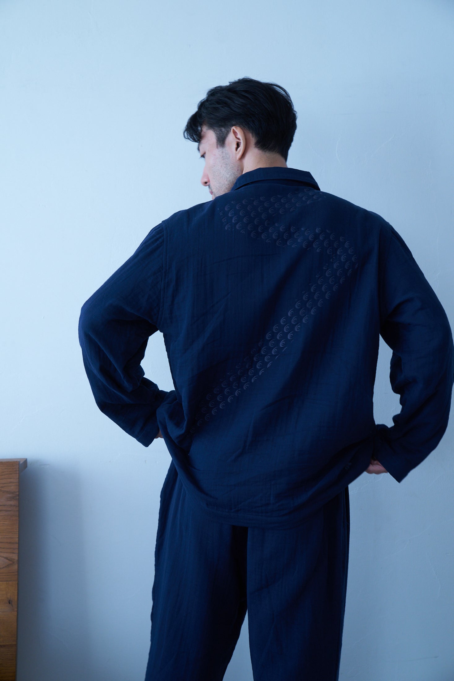 新品 リライブ ネイビー ボタン付きパジャマ サイズM 正規品 リライブ