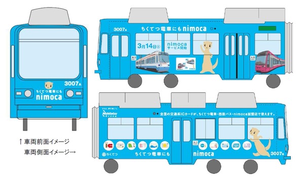 筑豊電鉄、nimoca導入記念のラッピング車運行 | レスポンス（Response.jp）