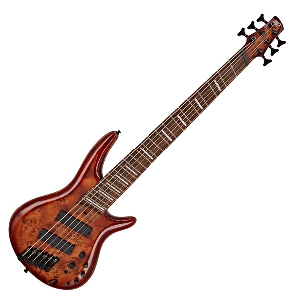 Ibanez SRMS806 Multi Scale 6 String Bass, Brown Topaz Burst at