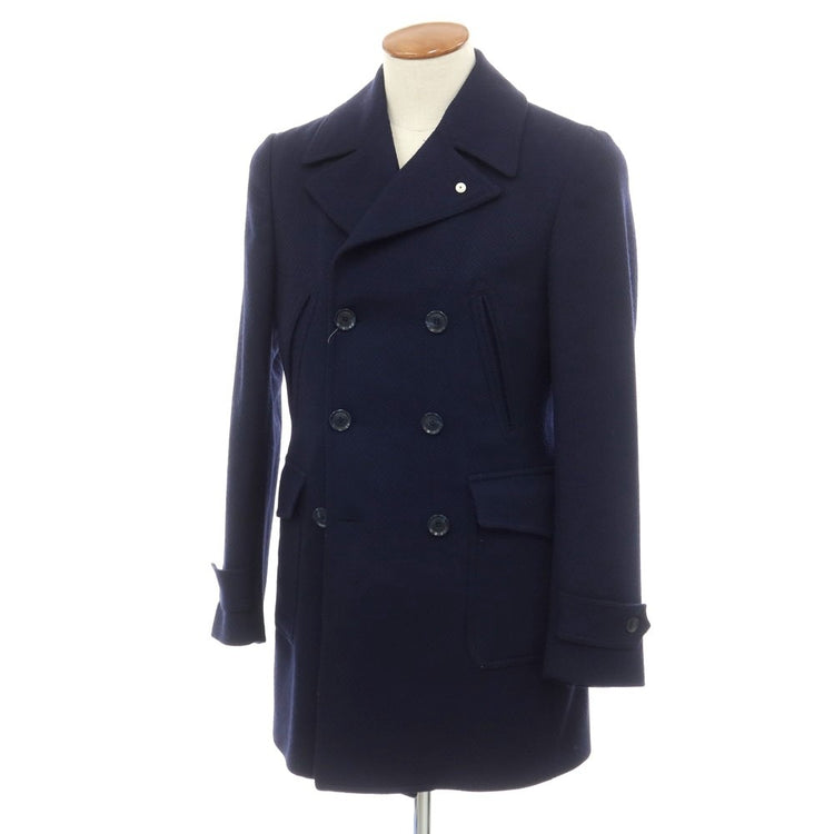 ダンヒル ダブルチェスターコート ダブルブレスト ネイビー イタリア製