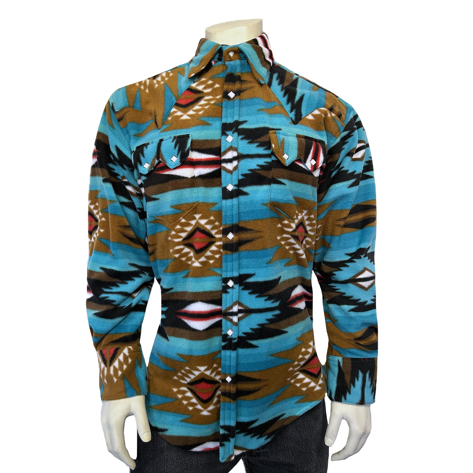 Rockmount Men's Native American Inspired Pattern Fleece Western