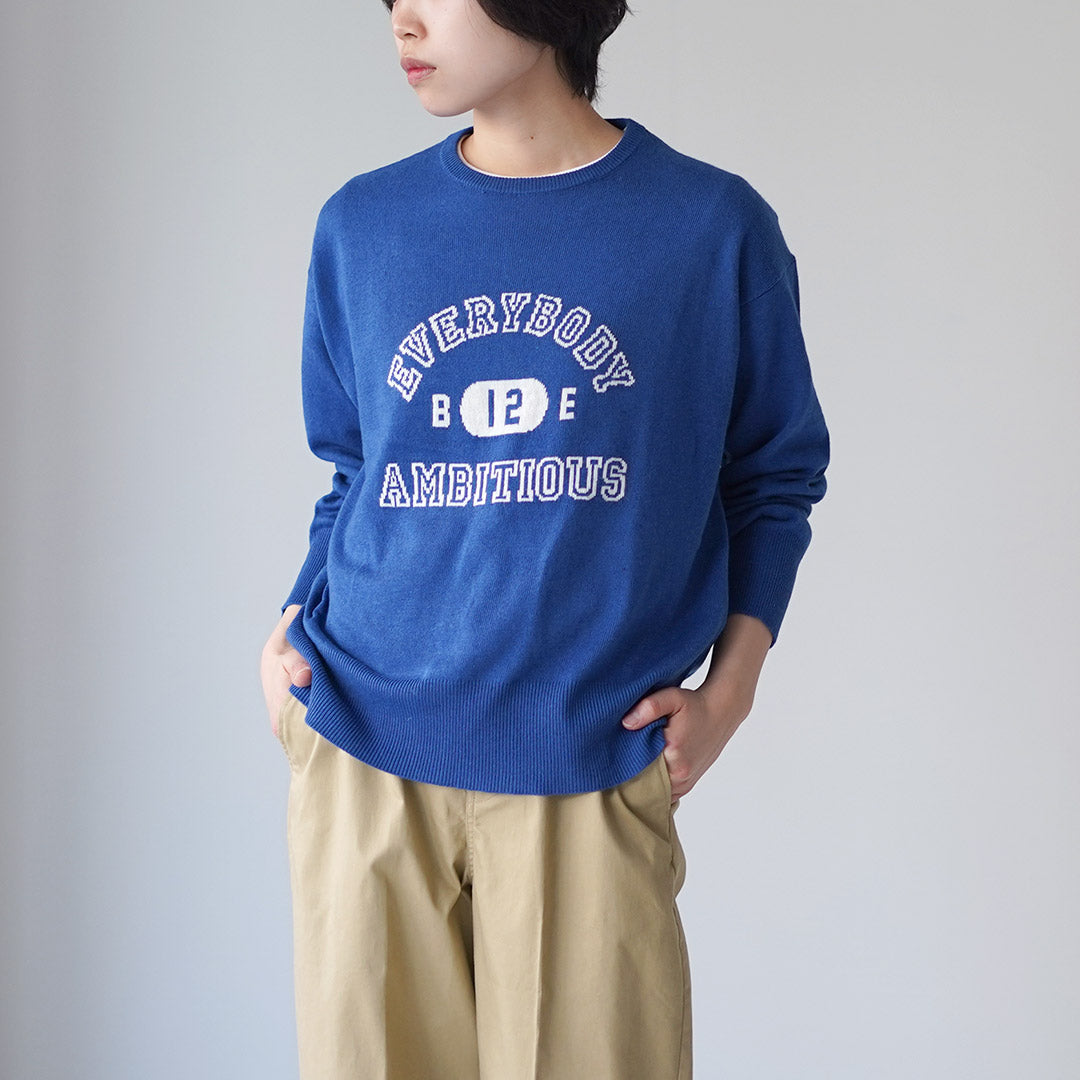 MAO MADE（マオメイド） カシミアブレンド ハイゲージ カレッジロゴ