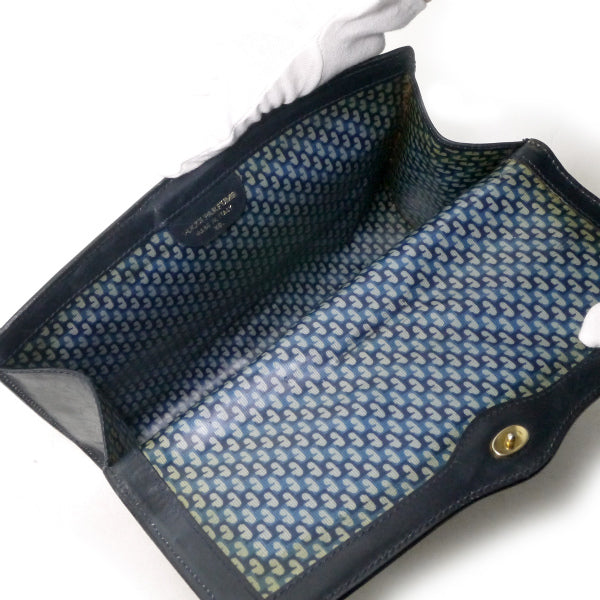 OLD Gucci Parfums スエード シェリークラッチバッグ（濃紺