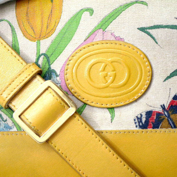 OLD Gucci フローラ柄ショルダーバッグ（黄） – Vintage Shop Rococo
