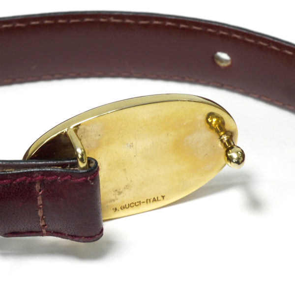 OLD Gucci Gバックル レザー細ベルト（ボルドー） – Vintage Shop Rococo