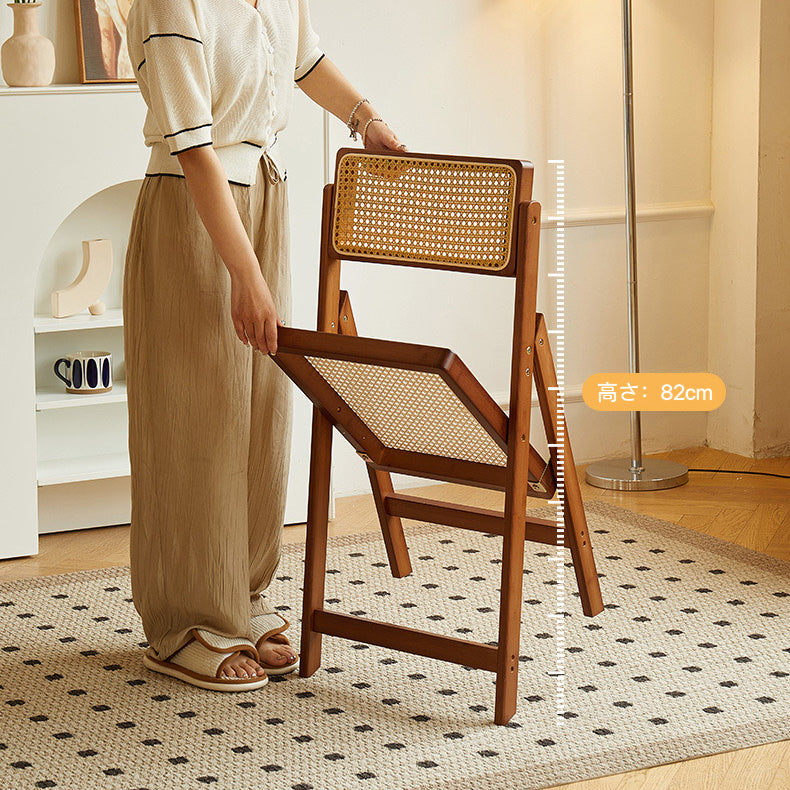 六畳の憩 Rattan Folding Chair ラタン折りたたみチェア